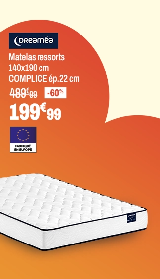 DREAMEA Matelas ressorts 140x190 cm COMPLICE ép.22 cm DREAMEA Matelas ressorts 140x190 cm COMPLICE ép.22 cm