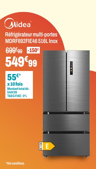 MIDEA Réfrigérateur multi-portes MDRF692FIE46 516L Inox MIDEA Réfrigérateur multi-portes MDRF692FIE46 516L Inox