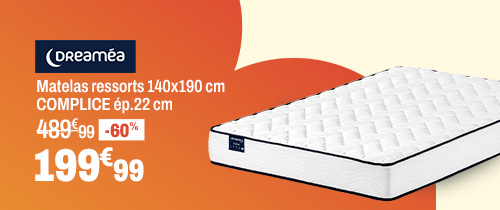 DREAMEA Matelas ressorts 140x190 cm COMPLICE ép.22 cm DREAMEA Matelas ressorts 140x190 cm COMPLICE ép.22 cm