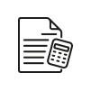 Icône document et calculatrice – Gestion de projet complexe et analyse budgétaire