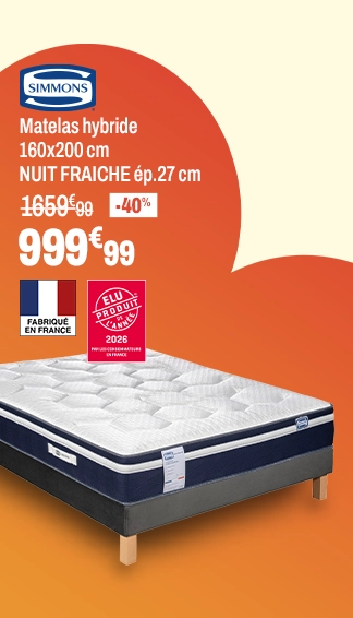 SIMMONS Matelas hybride 160x200 cm NUIT FRAICHE ép.27 cm SIMMONS Matelas hybride 160x200 cm NUIT FRAICHE ép.27 cm