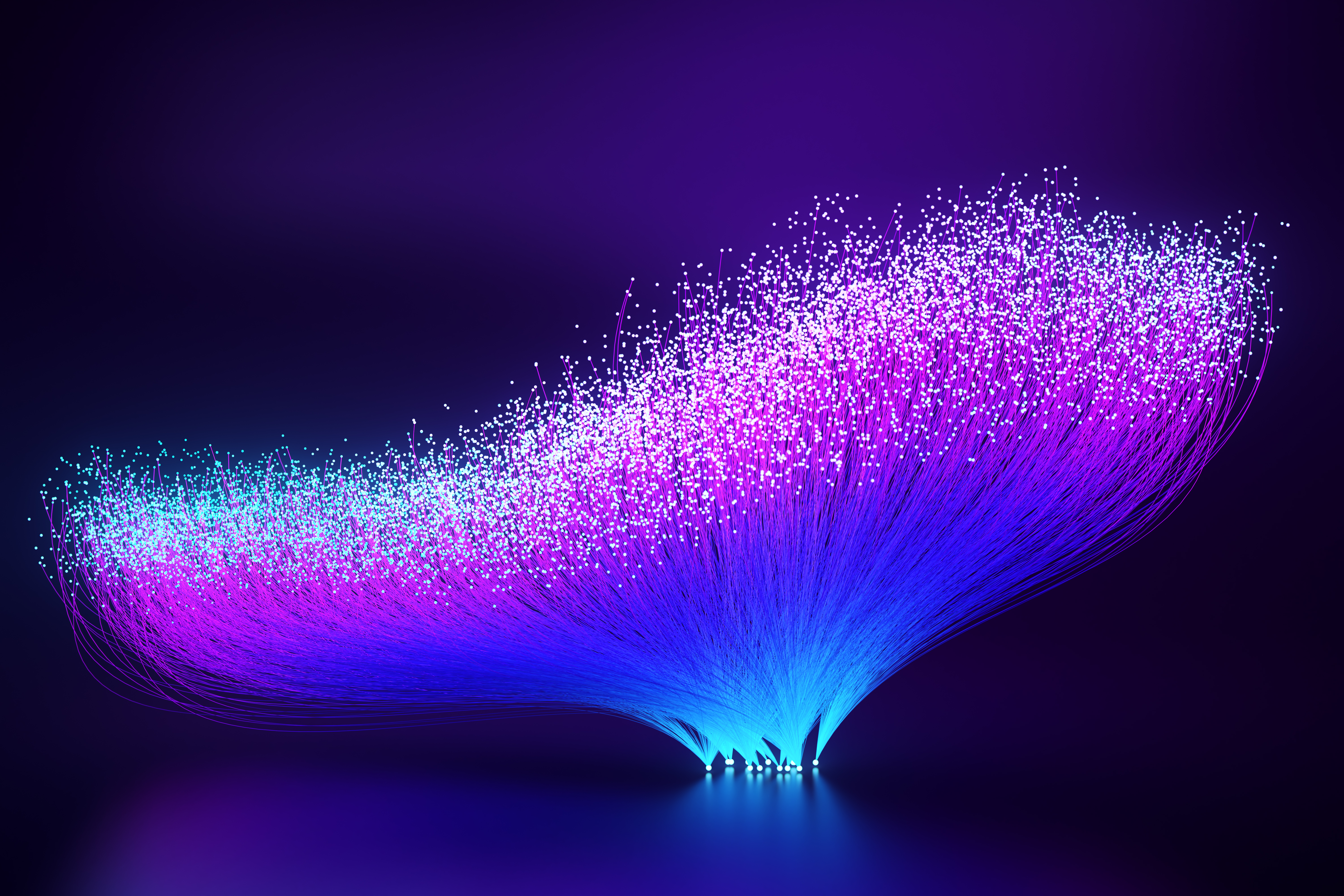 Abstract visualization of autonomous networks powered by Nokia and Amazon Web Services, combining cloud infrastructure, AI, and network intelligence to enable automated operations in the AI era.