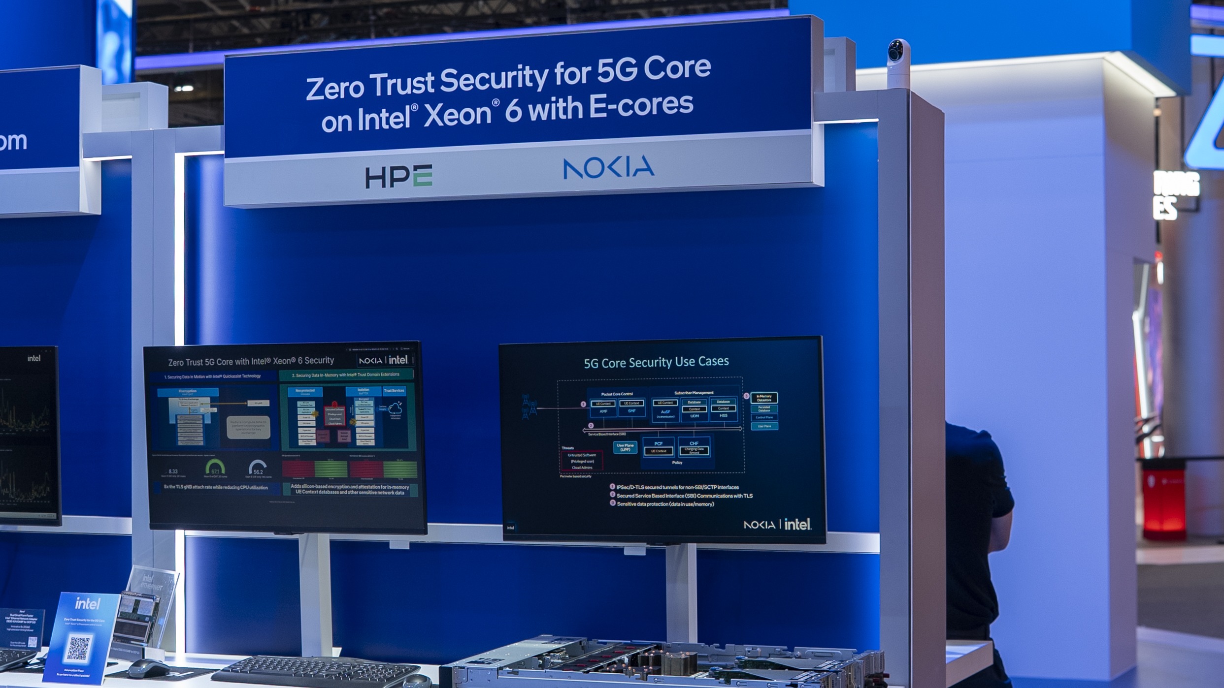 Nokia and Intel demonstration of Zero Trust Security for the 5G Core at MWC 2026 in Barcelona